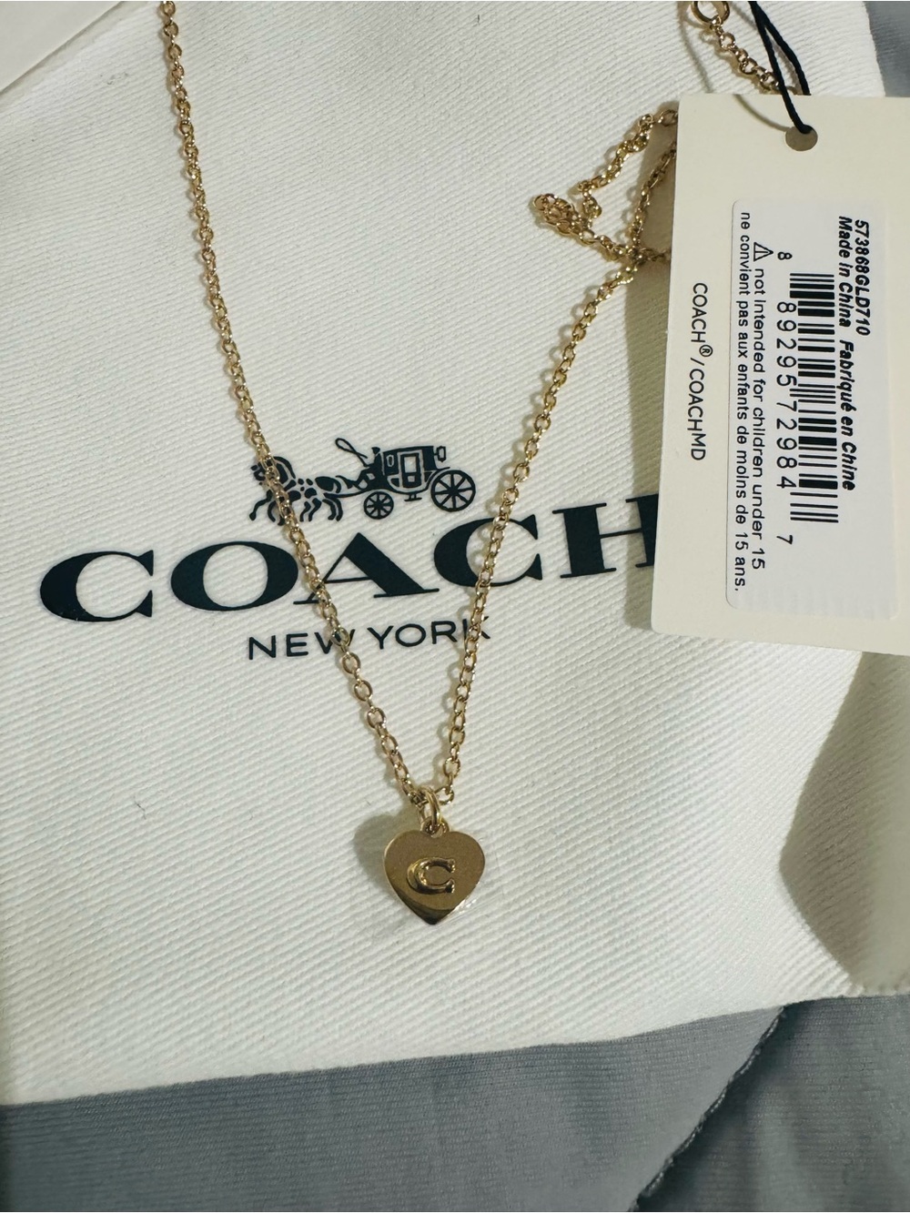 Coach Gold Heart Pendant Necklace - Picture 2 of 2